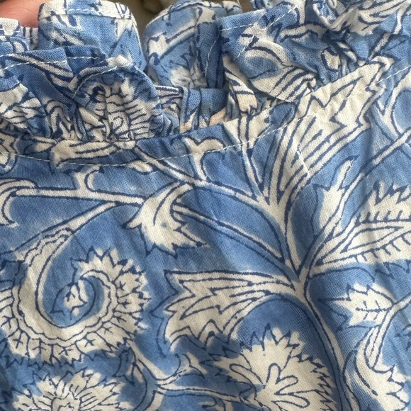 HAMPTON HOUSE Ruffle Block Print Tiered Dress Size Small - Picture 7 of 7